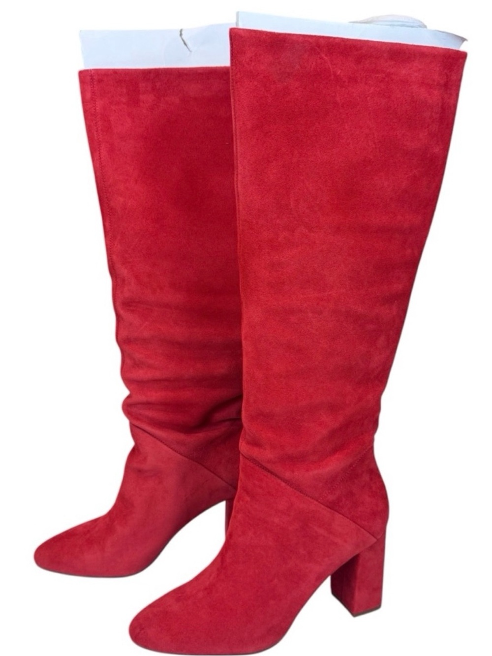 Banana Republic Bright Red Suede Over-the-Knee Boots. New size 9.5